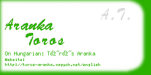 aranka toros business card