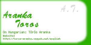 aranka toros business card